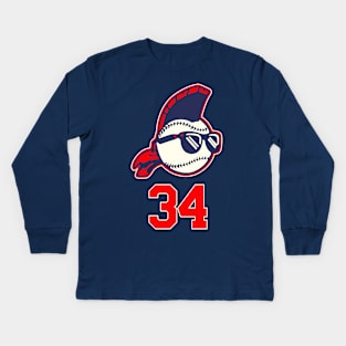 Lou Brown // Major League (Front/Back Print) Kids Long Sleeve T-Shirt